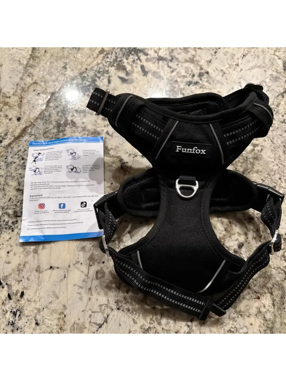 Funfox Dog Harness No Pull, Adjustable Pet Vest Harness Size Medium NEW